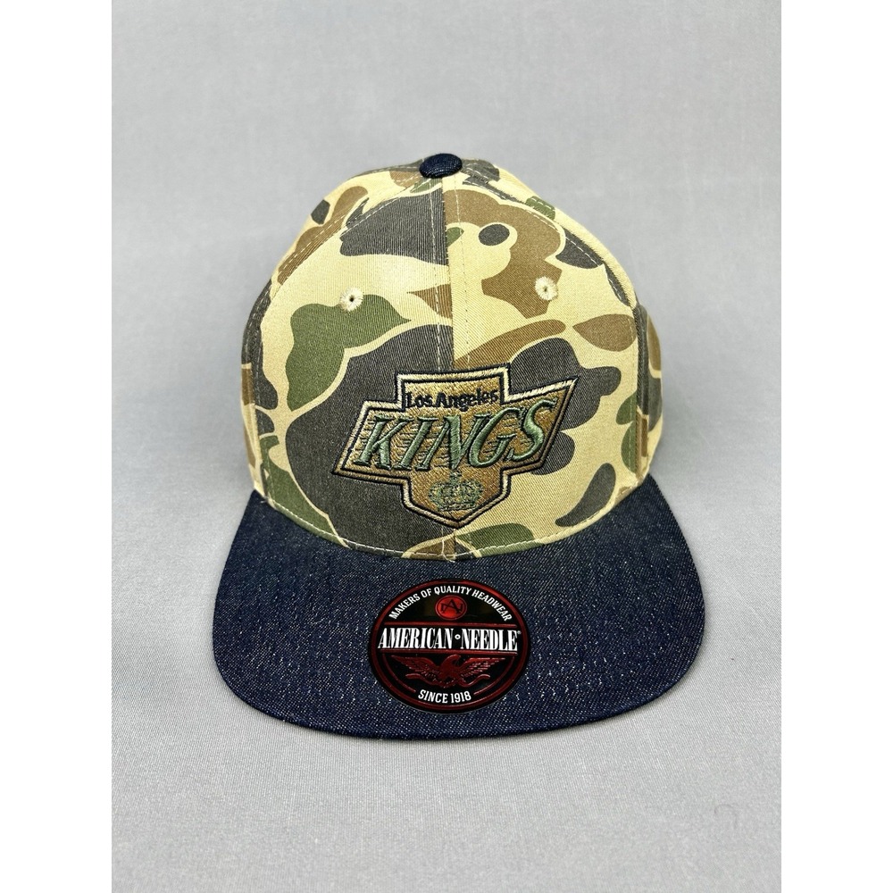 LA Kings American Needle Camo & Denim Strapback Cap Adjustable Hat‎ NEW